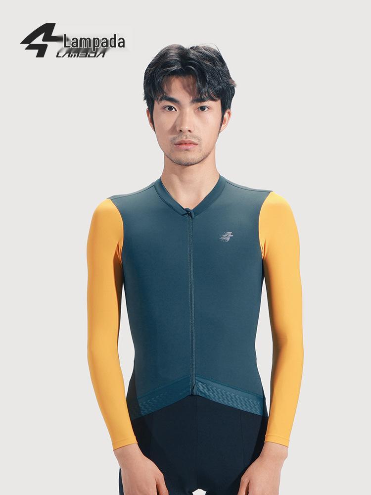 Lampada Men s Breathable Long Sleeve Cycling Jersey - Sun Protection for Spring, Summer, and Autumn XL