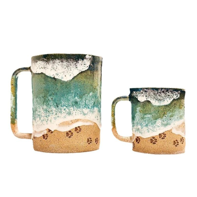 1pc 11/15oz Creative Ocean Shoreline Mug Coastline Couple Cup Coffee Cup Mug Souvenir Gifts