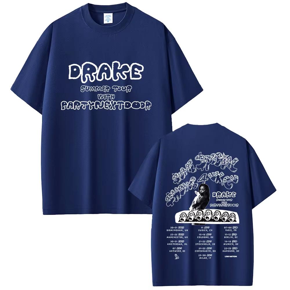 Rapper Drake Europe Tour with Partynextdoor 2025 T-shirt SSS4U Some Sexy Songs 4 U T Shirts Men's Women Hip Hop Fashion T-shirts