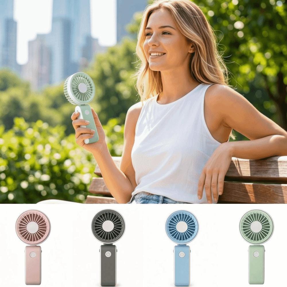 3 Speeds Portable Electric Fan Foldable Neck Hanging Small Fan for 3.7V500MAh Desktop Use