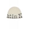 Matin Kim Letter Knit Beanie Hat Unisex Streetwear Winter Cap Men Women Trendy Korean Fashion Cold Weather Accessory