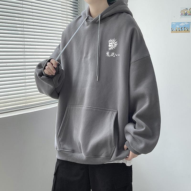 New Hoodie Brand Clothing Casual Hooded Men Fashion Sweatshirts Fleece Oversized Loose Streetwear