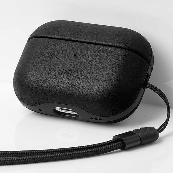 Etui do AirPods Pro 2 UNIQ Genuine Leather Czarne