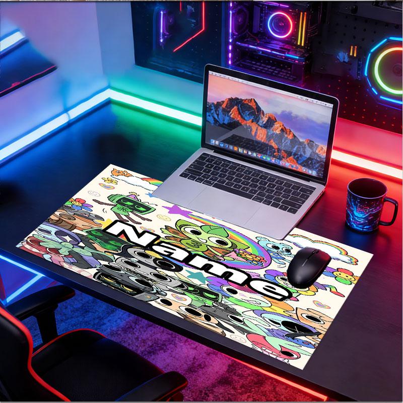Kişiye Özel İsimli Dandy'nin Dünya Desenli Mouse Pad, Dizüstü Bilgisayar Masa Matı, Ev İçin Dekoratif Masa Matı Klavye Altlığı Hediye