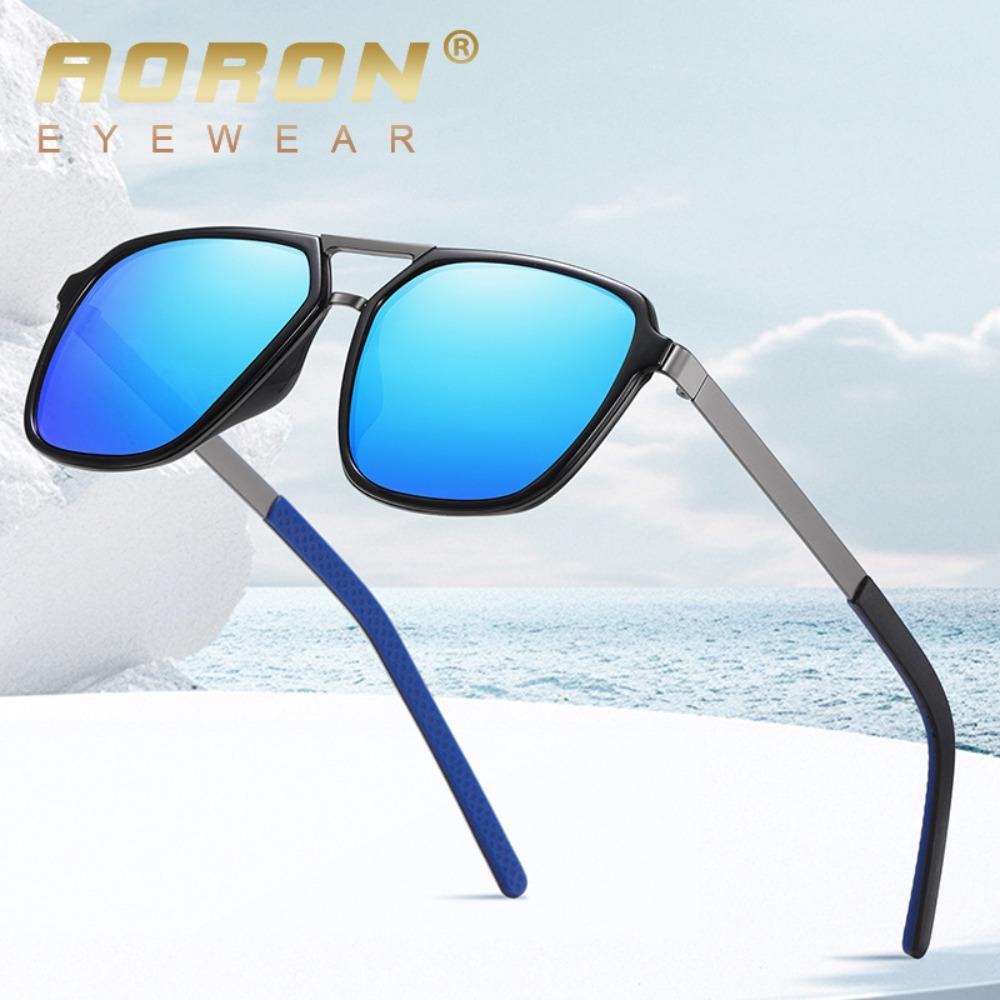 aoron Polarized Driving Sunglasses Fashionable Men's Metal Large Frame Outdoor Color-changing Sunglasses
