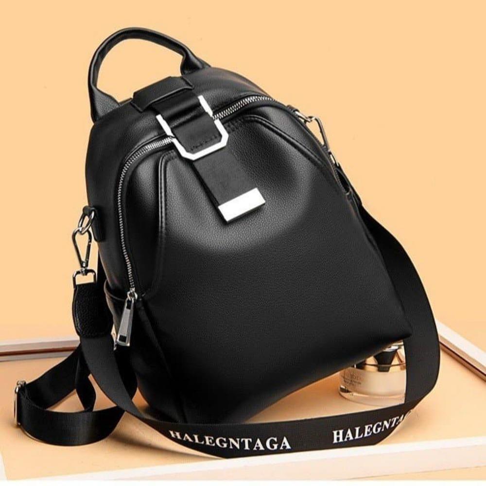 

2025 new women s soft leather versatile backpack 25*10*32cm чёрный