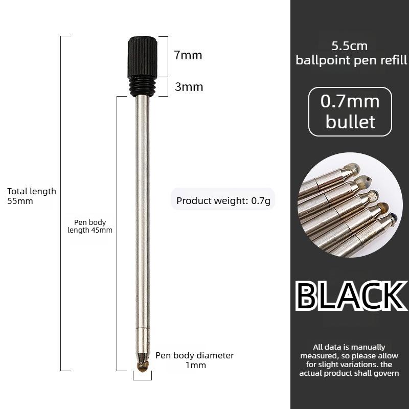 50/10/5 Stück Metall Kugelschreiber Minen Schwarz Blau Stift Minen 55mm Stift Nachfüllpackungen Geschenke Schulbürobedarf Schreibwaren
