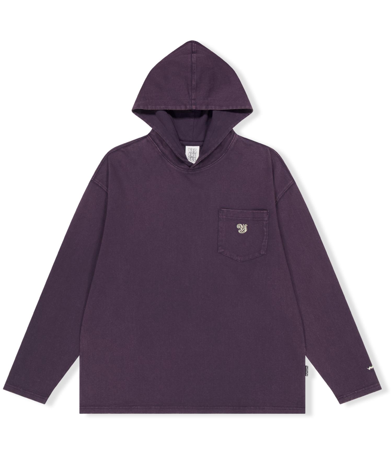 Yes Ic Y.E.S Washed Single Hoodie Deep Purple L