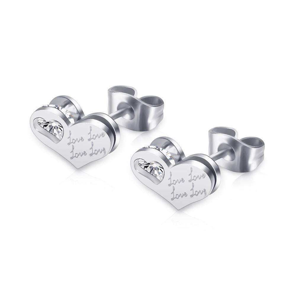 Valentine s Qixi Festival Heart-Shaped Two-Color Love Earrings for Women