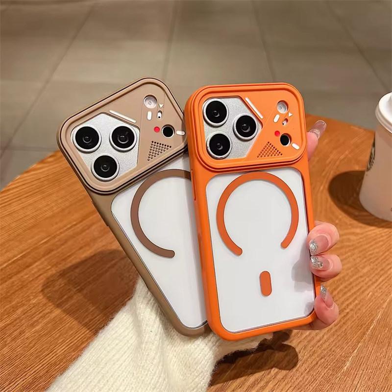Luxury Shockproof Soft Armor Magnetic Case For iPhone 17 Air 16 15 14 13 12 Pro Max Plus For Magsafe Clear Acrylic Hard Cover