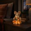 Lighted Vintage Patchwork Ghost LED Light Ghost with Pumpkin Lantern Halloween Decor Vintage