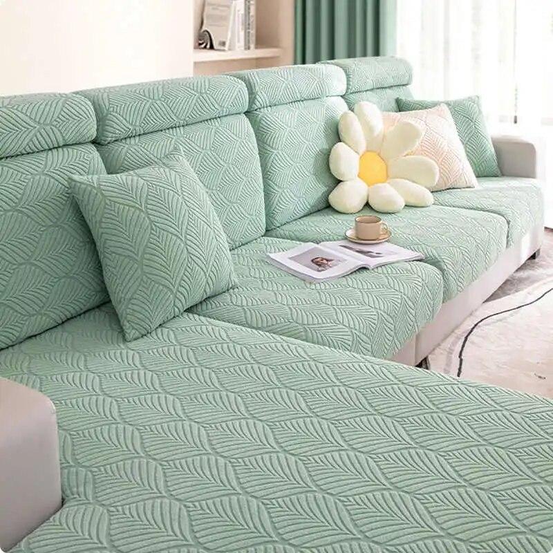 Winter Jacquard Fleece Sofa Cushion Covers Non Slip Elastic Couch Cover Universal Protective Slipcovers