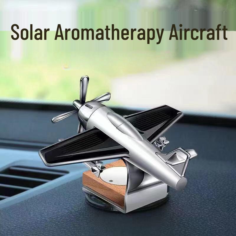 Solar-Powered Rotating Car Air Freshener: Aromatherapy Decor with Solid Scented Tablets