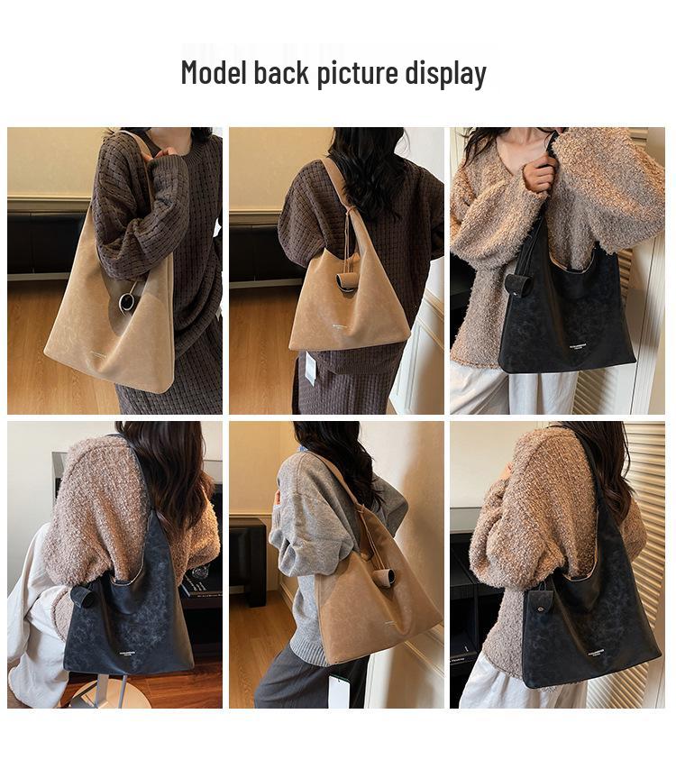 Retro Merad Women's Matte Shoulder Tote – Lazy Style, Niche Design, Large Capacity for Commuting.