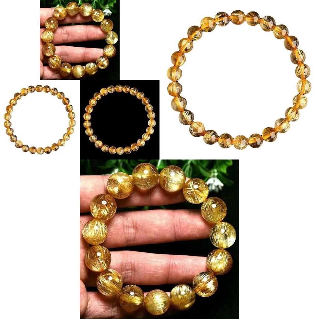 Natürliches Goldrutil-Quarz-Armband mit poliertem Finish für Paare und als Geschenk