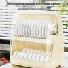 Luxury Double-Layer Plastic Dish Drying Rack with Lid