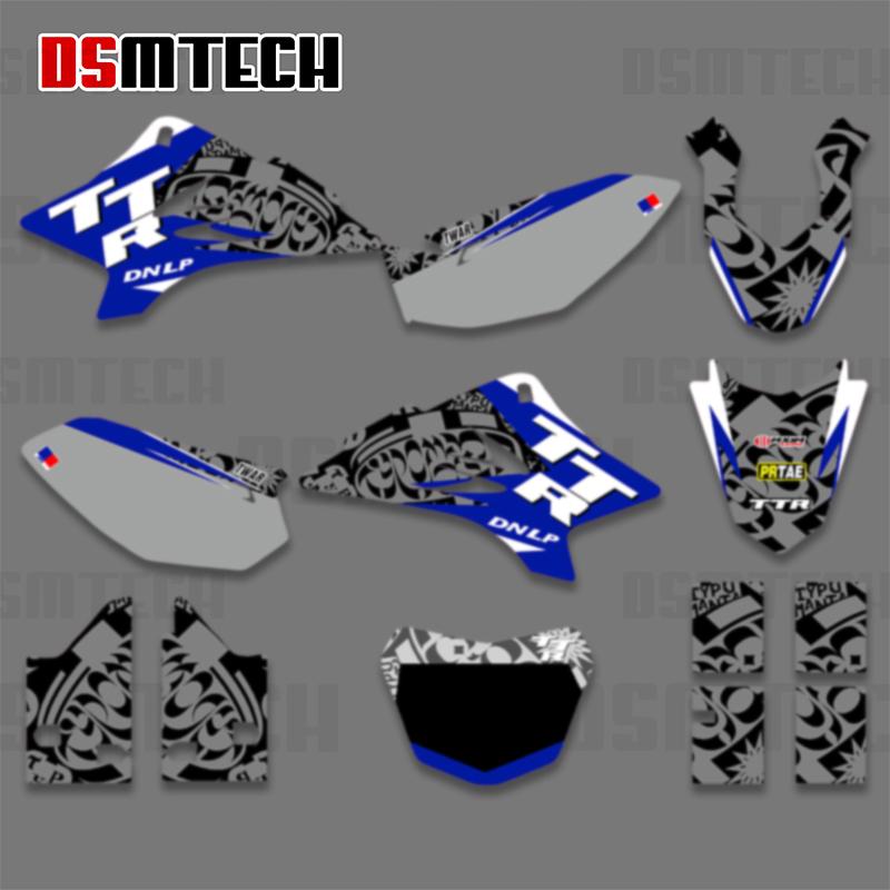 DSMTECH Motorcycle Graphics Decal Stickers Kits For Yamaha TTR50 TTR 50 2006-2021 Number Name Backgrounds Custom