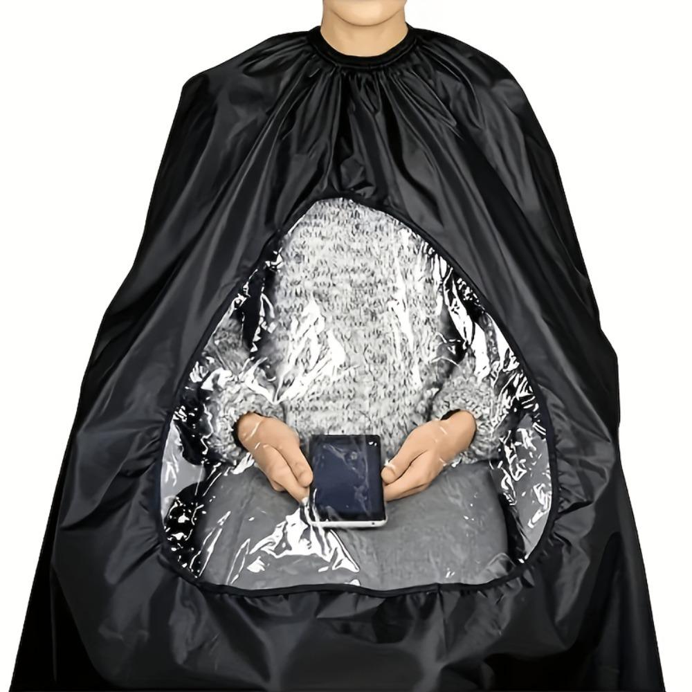 Adjustable Buckle Straps Transparent Window Visible Apron Hairdressing Gown Cape Home Use