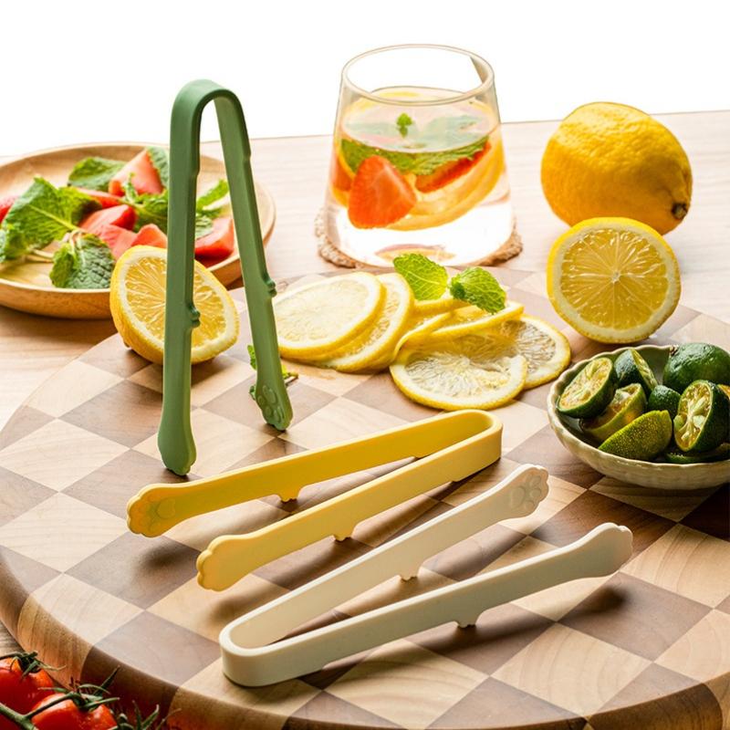 Creative Japanese Cat Paw Shape Silicone Mini Snack Food Tongs Non-Slip Handles Bbq Bread Ice Cube Clip Kitchen Accessories