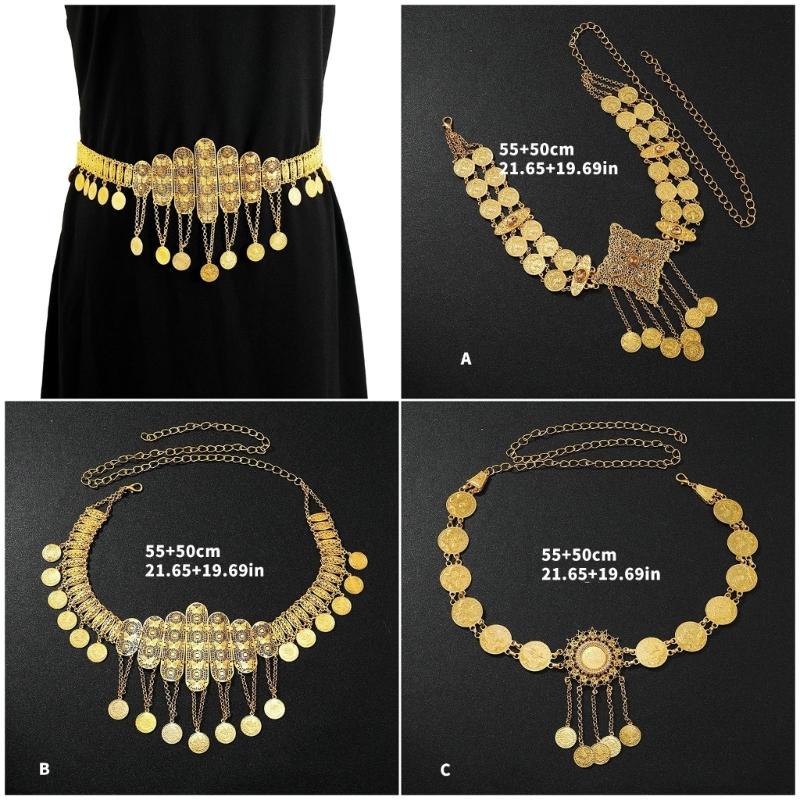 Blingbling Waist Belt Stylish Carved Floral Waist Chain Belt Elaborate Chain Belly Chain for Wedding Waist Chain