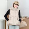 Autumn and winter vest women's short wear foreign style women's cotton vest new live hat fashion vest jacket