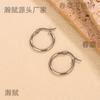 European and American High-end Stainless Steel Earrings Niche Design Size Circle Light Luxury Temperament Stud Earrings Jewelry
