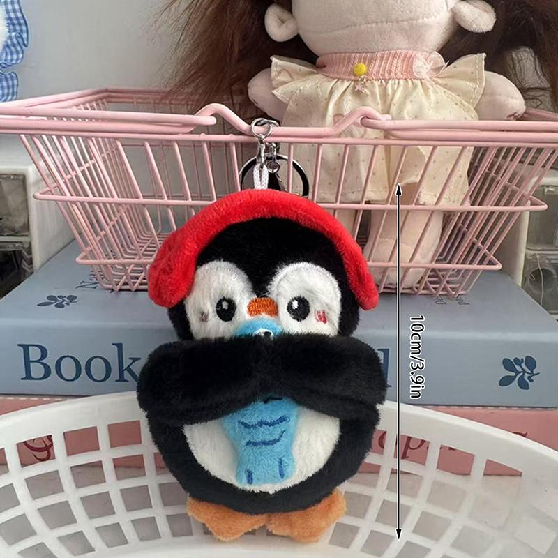 Penguin Plush Toy Keychain Cartoon Backpack Penguin Soft Stuffed Doll Pendant Car Key Ring Backpack Bag Decor Kid Gift
