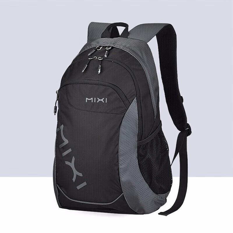 Mixi Lightweight Casual Sports Backpack for Women, Large Capacity Travel Backpack for Men, 14-Inch Laptop Bag for Men, Black And Gray, 1805