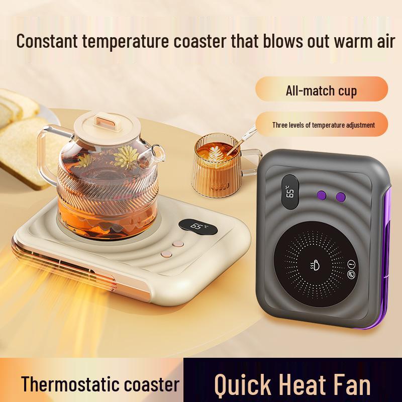

Умная подставка для подогрева чашек двойного назначения с контролем температуры для дома, общежития и офиса Black Heater Coaster