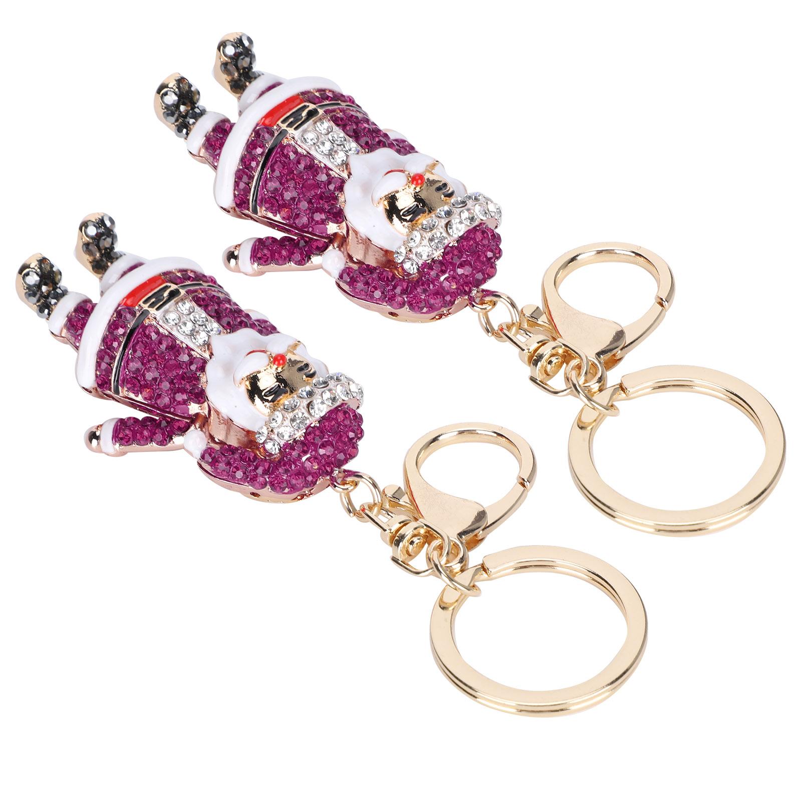 

2Pcs Santa Claus Keychain Christmas Fahionable Pendant Ornaments Cartoon Craft DecorationsRose Red розы красного
