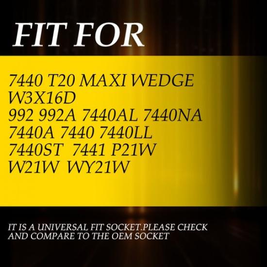 Pigtail Female Wire Socket 7440 T20 Two Harness Front Turn Signal Universal 2pcs