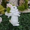 Resin Simulation Bunny Figurine Sitting Standing Position Realistic Rabbit Sculpture Happy Easter Handmade Bunny Model