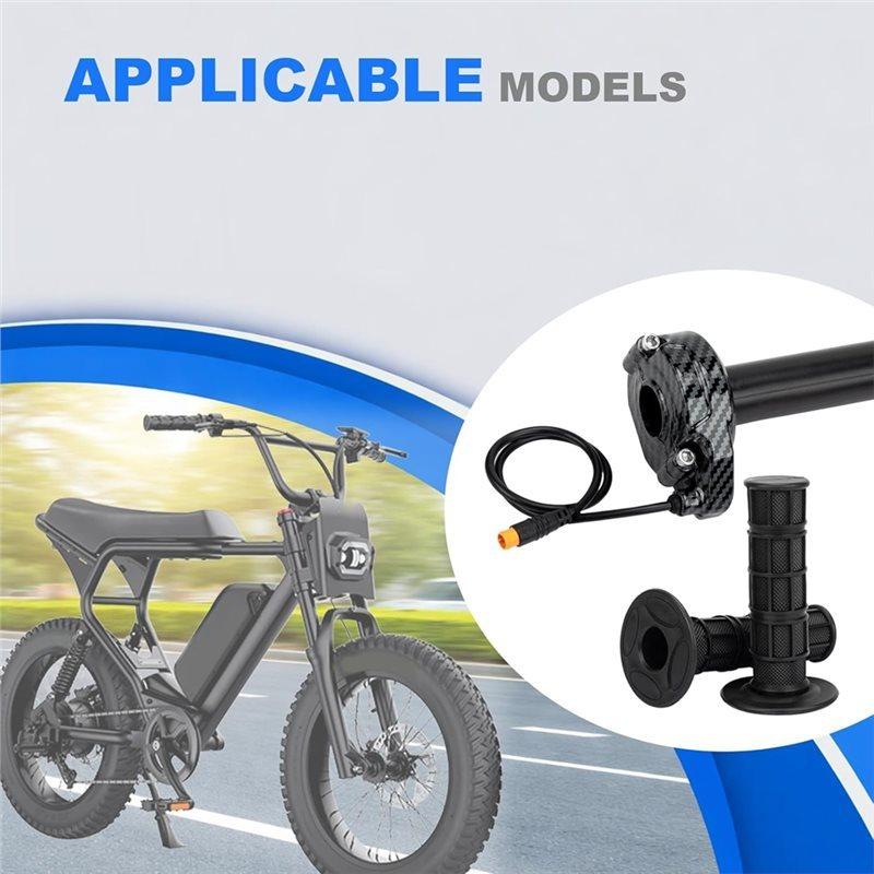 Throttle Grip Kit 3 Pin Surron Style For Ebike Full Twist Throttle For Macfox 12V-72V For Happyrun Freego Heybike