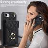 For iPhone 16e Case RFID Blocking Card Bag Leather+TPU Crossbody Phone Cover with Ring Kickstand