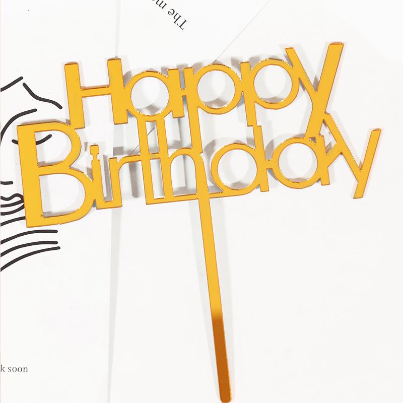 Acrylic Cake Topper - Happy Birthday Mom & Dad, Mother's/Father's Day Decoration