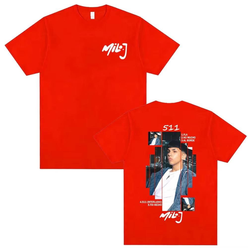 

Rapper Milo J 511 album graphics pure Cotton shirt Men Retro Fashion New Summer Hip hop unisex Short sleeve Tshirt fan gift 4XL