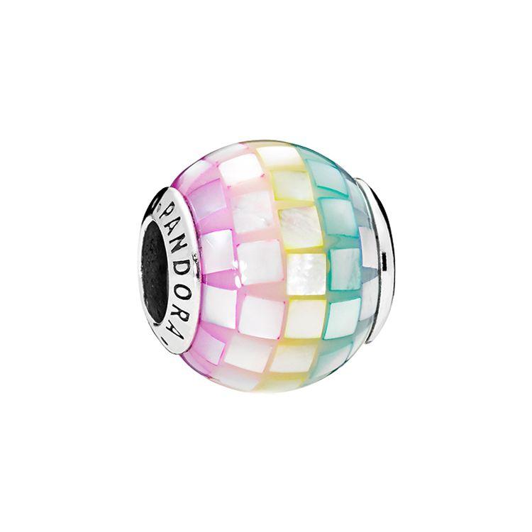 Pandora Colorful Mosaic 925 Silver Charm Unisex Charms 797183MPR Multicolor,F