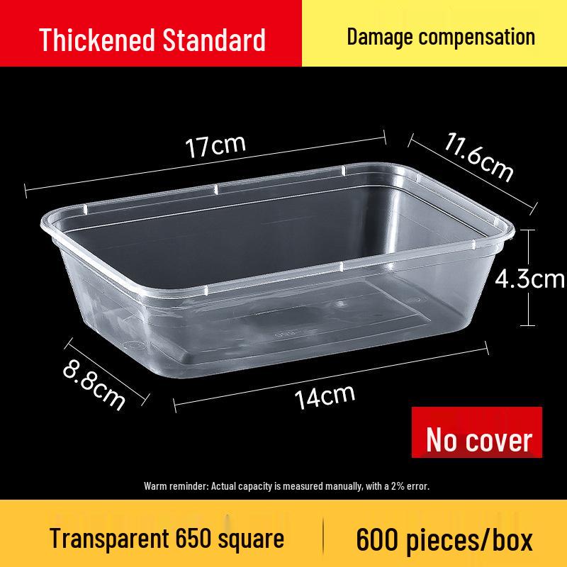 Rectangular 750/1000ml Disposable Transparent Plastic Takeout Meal Box