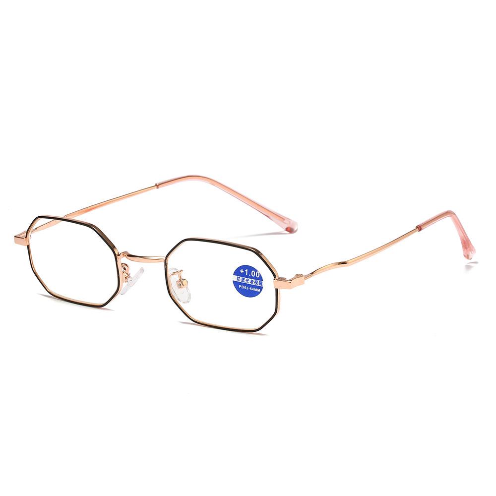 Polygonal Retro Anti-Blue Metal Reading Glasses Men'S Reading Glasses Women'S High Definition Reading Reading Glasses
