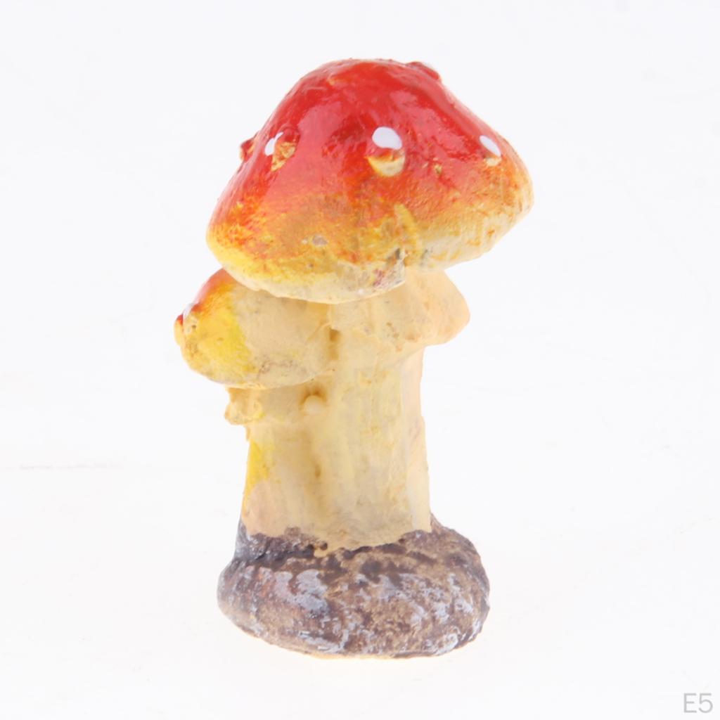 Cute Mushroom Statue Resin For Terrarium Fairy Garden DIY Ornaments
