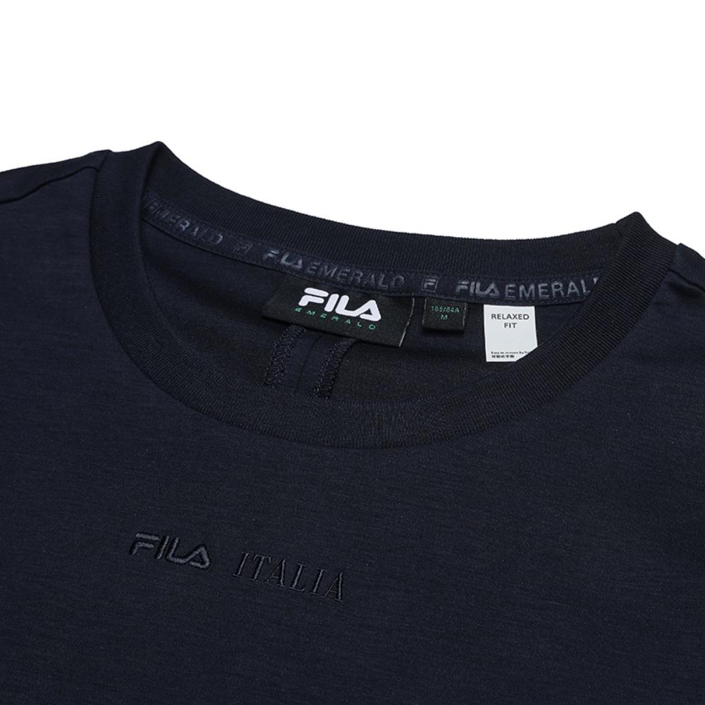 FILA Emerald Classic Casual Versatile Short Sleeve T-Shirt Women Tops Dark-Blue F11W524110FNV