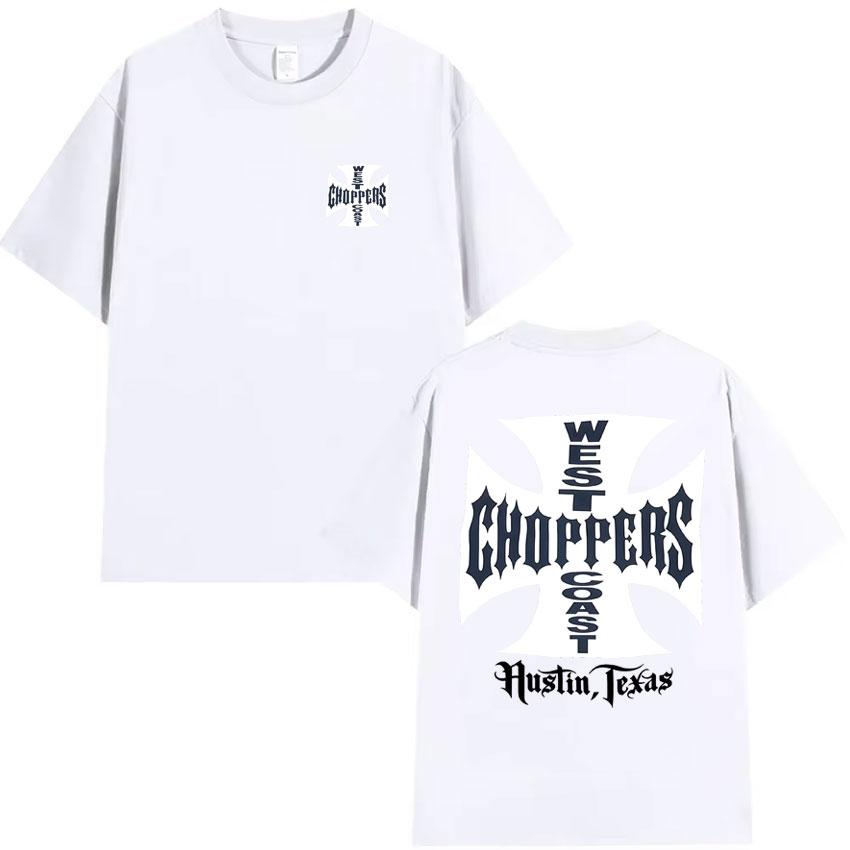West Coast Choppers Pop Grafické Tričko Letní Vysoce Kvalitní Tričko Pánské Bavlněné Ležérní Krátký Rukáv Kulatý Výstřih Y2K Tričko Streetwear