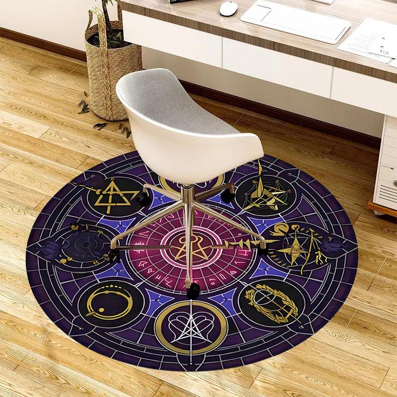 1pc Office Carpet Chair Mats Magical Seal Symbols Perfect for Decorating Office Chairs, Living Rooms, Or Bedrooms.YDT085