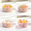 Plastic Mini Bread Squeeze Toy Keychain With Cartoon Pattern For Kids And Teens