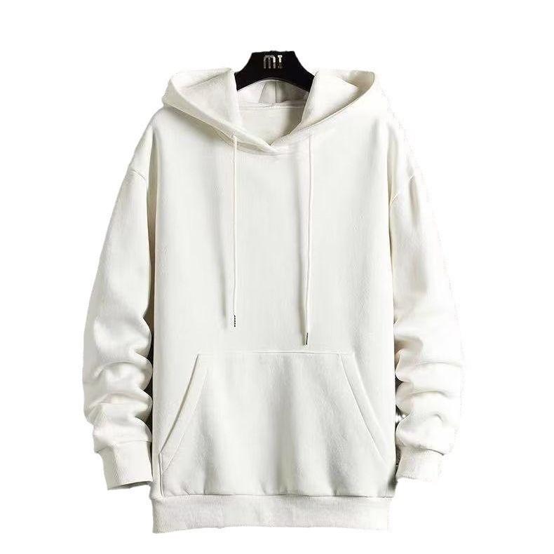 Men's Fleece Sweater Crew Neck Autumn and Winter Fleece Thickened Korean Version Large Size Solid Color Simple Inner Bottoming Shirt Top