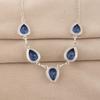 Tanzanite Gemstone Silver Necklace 925 Sterling Silver Handmade Jewelry Necklace For Wedding RN-1-8