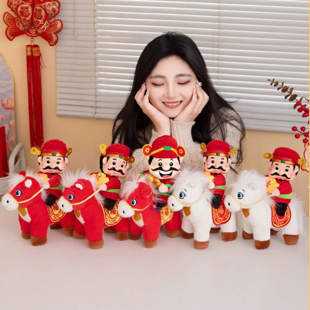 Creative Stuffed Animal Pendants Colorful Chinese New Year Gift Zodiac Pony Figurine  Birthday Gift