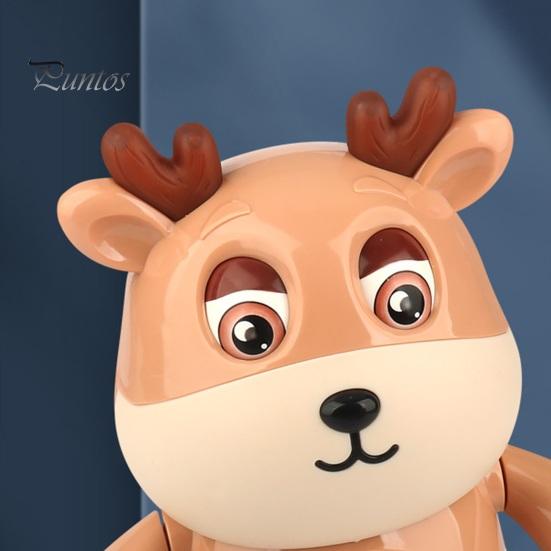 Kids Electric Deer Toy with LED Light Music Singing Dancing Cartoon Elk Toy Toddlers Interactive Educational Movable Eyes Animal Musical Toy