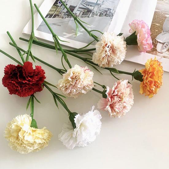 Künstliche Nelkenblume 29 cm Fake Seiden-Nelkenblume mit Einzelstiel für Hochzeit Brautstrauß Jubiläum Geburtstag Haus Esstisch Dekoration