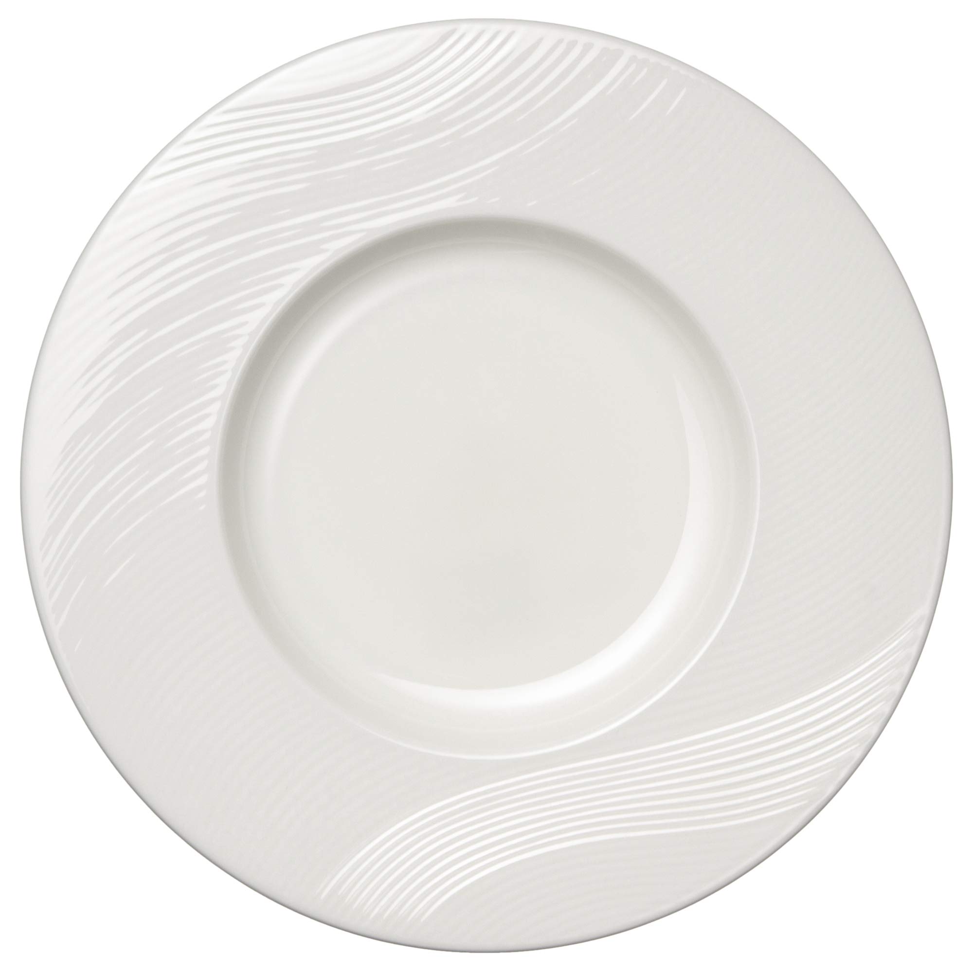 

NARUMI Wave White Plate, 23cm, Microwave Safe, Made in Japan, 8725-5092